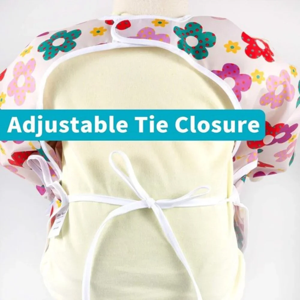 3 Pcs Long Sleeved Bib Set|Baby Waterproof Bibs‎ with Pocket Bundle|Toddler Bib